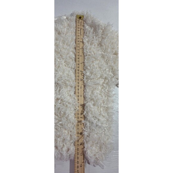 Forever 21 Cropped Fluffy Shag Style Cream Sweater Pullover Women's Size L - Picture 11 of 15